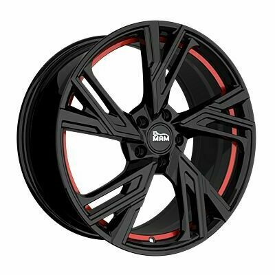 MAM RS5 Llanta de aluminio MAM RS5 7.5x17 ET30 5x114.3 72.6 (Negro, Rojo) · Renault Captur