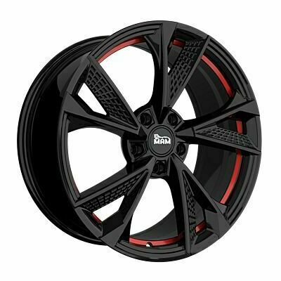 Llanta de aluminio MAM RS6 7.5x17 ET30 5x112 66.6 (Negro, Rojo) · Audi A4
