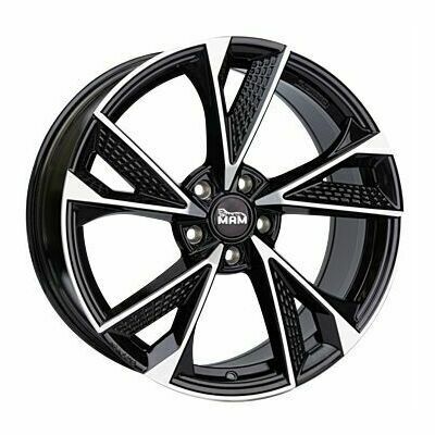 Llanta de aluminio MAM RS6 7.5x17 ET45 5x112 66.6 (Negro, Pulido) · Seat Leon