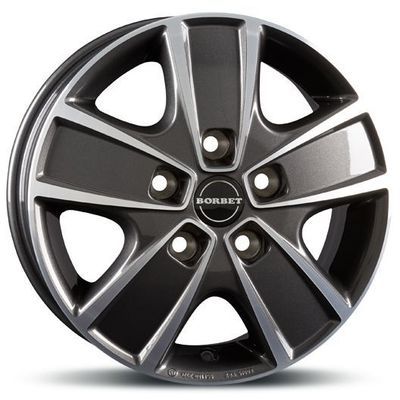 Llanta de aluminio Borbet CWG 6x16 ET68 5x118 71.1 (Antracita, Brillante, Pulido) · Citroën Jumper