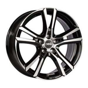Llanta de aluminio DBV Andorra 6.5x16 ET40 5x100 63.3 (Negro, Pulido) · Seat Ibiza