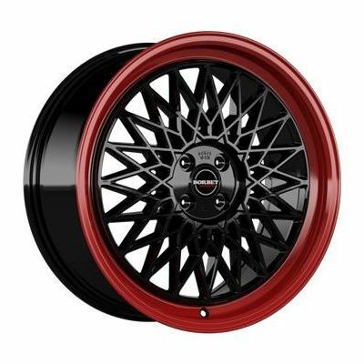 Llanta de aluminio Borbet B 7x17 ET30 4x100 64.1 (Negro, Rojo) · Volkswagen Corrado